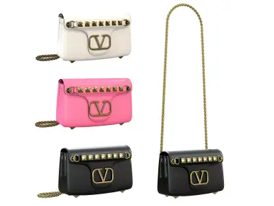 Valentino Stud Sign Nappa shoulder bag Low-poly 3D model