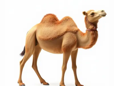 D Camel Model Pack with Detailed Fur Texture Low-poly 3D model