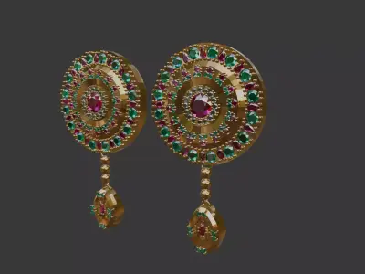 3D Print Ready Earring  And Pendant Set -3  Handmade Gift DIY 3D print model