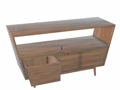 Wooden Bathroom Furniture Set 3D model