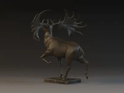 animal deer sculpture antlers art sculptures 3D model