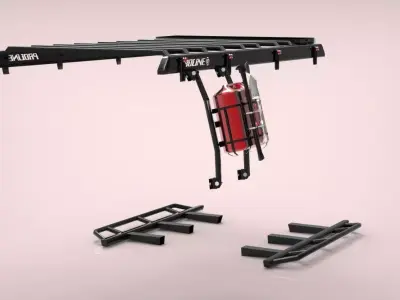 PROLINE rack and running boards for Land Cruiser J76 Low-poly 3D model