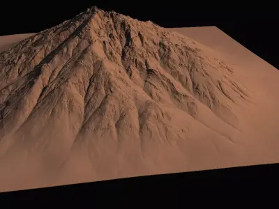 High-polly Desert Mountain 3D model