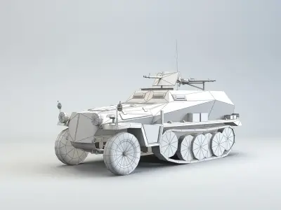 Low Poly  Schutzenpanzerwagen SdKfz 250 1 Low-poly 3D model