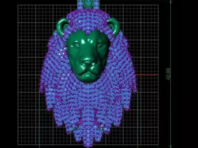  lion necklace 3D print model