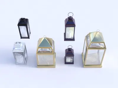 Christmas Lantern Pack Low-poly 3D model