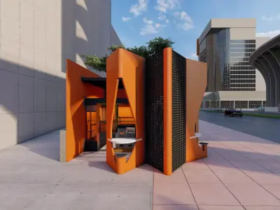 Modern Kiosk Design 3D model