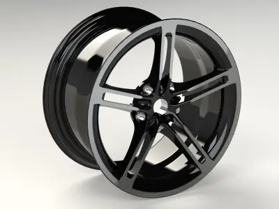 Twin-5 spoke wheel design- ready to machine 3D model