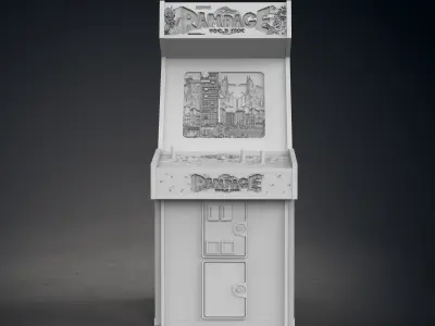 Rampage World Tour Arcade Cabinet with Lithophane 3D print model
