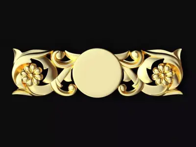 Central decor ornament for furniture 3D model 13