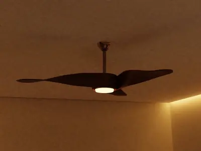 Wooden Ceiling Fan 3D Model Free 3D model