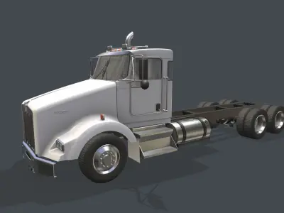 Kenworth T800 Chassis Low-poly 3D model
