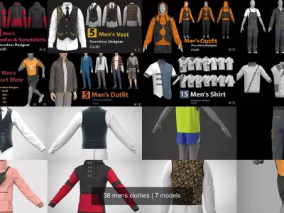 38 mens clothes 3D Model Pack