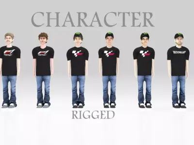 Character racer people pack  man 03 Rigged  Low-poly 3D model