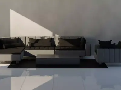 Luxe Comfort Sofa Set 3D model