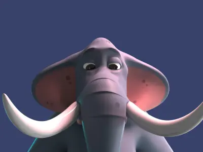 Stylized Elephant Rigged Low-poly 3D model