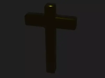 Beautiful Golden Christian Cross 3D model
