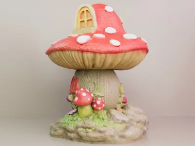 FANTASY MUSHROOM HOUSE DECORATION 3D print model purchase