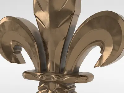 Fleur De Lis Ornament and Zbrush Brush Low-poly 3D model