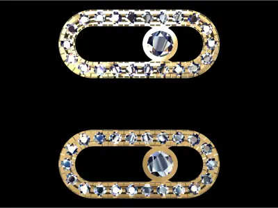 Messika Pusset Earrings With Gems 3D print model