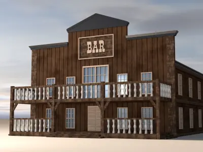 Western Bar Low-poly 3D model