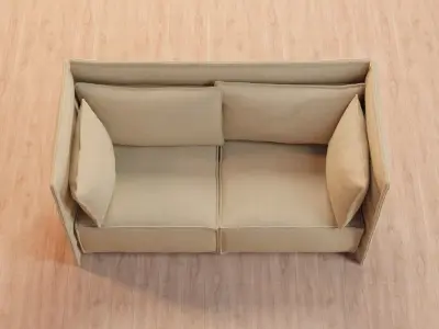  Furniture Studio couch 3D model   Low-poly 3D model