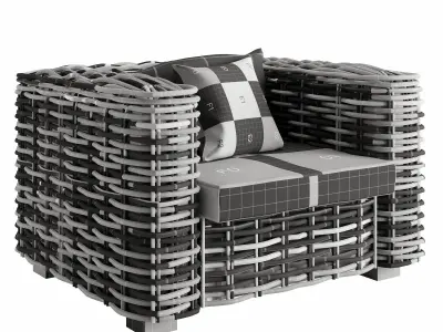 Attitude arm chair island 01 Low-poly 3D model