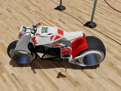 Neon Bike Vehicle 3D Model for unity game 3D model
