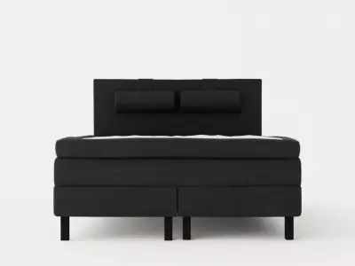 Lucky Continental Bed 160x200mory Black Low-poly 3D model