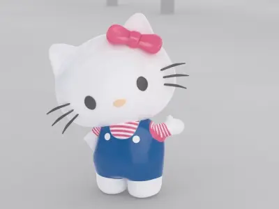 Hello Kitty Low-poly 3D model