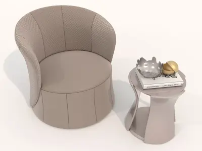 Modern Coffee Table and Armchair Set 74 3D model