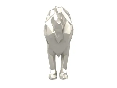 Low Poly Lion Statue v1 003 Low-poly 3D model
