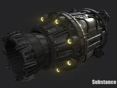 Large Spaceship Fusion Thruster 3D model