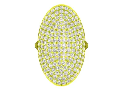 A6508 Italy Pave Diamond Oval Women Ring 3D print model