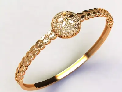 1321 Gilded Flora Bangle 8gm 3D print model
