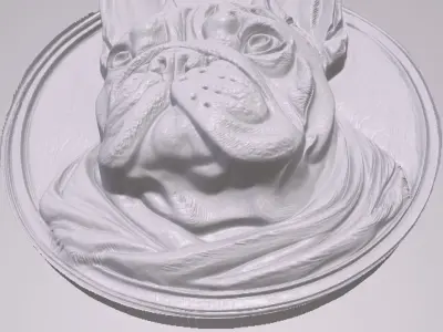 French Bull Dog 4 basrelief for 3D printing 3D print model