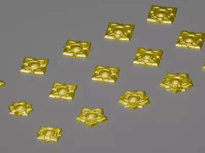 Thai Ornamental 3D Models Pack High Poly Low Poly 3D print model