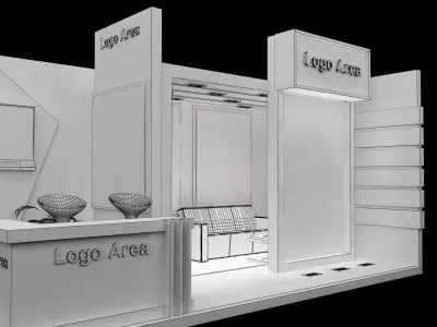 Booth Exhibition Stand a251b 3D model