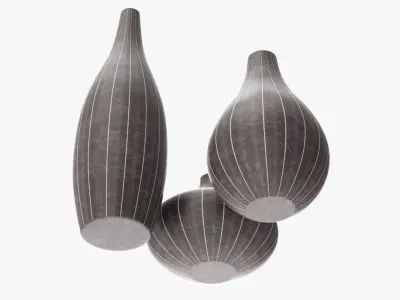 Three decorative vases 3D model