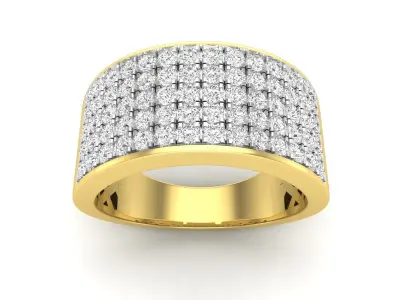 AV 436 Diamond Men Hip Hop Anniversary Wedding Band 3D print model