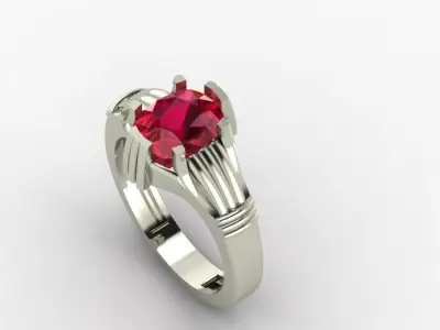 ruby ring for men Free 3D print model
