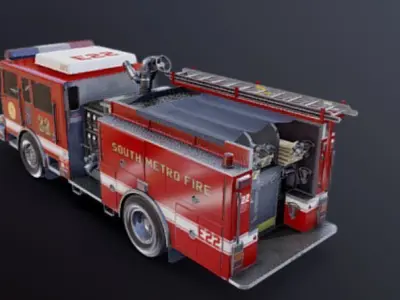 Seagrave marauder pump fire engine 3D model