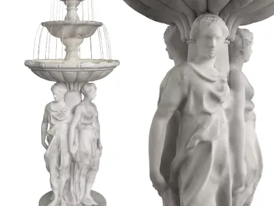 Three Roman Woman Fountain 3D model