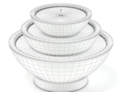 Concrete Fountain 3D Model 3D model