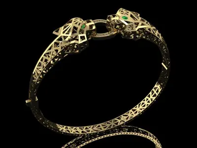 Panthere Bracelet Brand Gold  3D print model