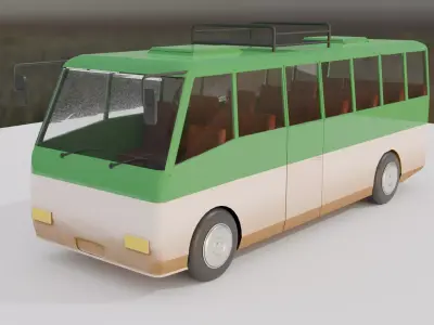 SIMPLE MEDIIUM POLY BUS 3D model