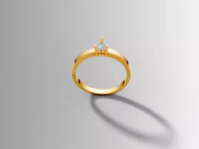 Timeless Solitaire Ring High End Jewelry Design 3D print model