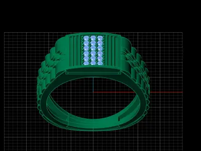 Print Ready STL 3DM  Gents Rings Diamond Men Ring  3D print model order