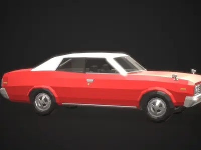 Low-Poly Retro City Car 02 Low-poly 3D model