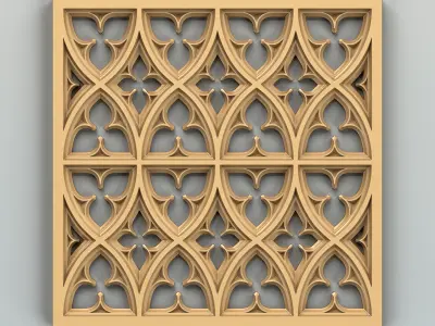 Wall panel 022 Gothic 3D model